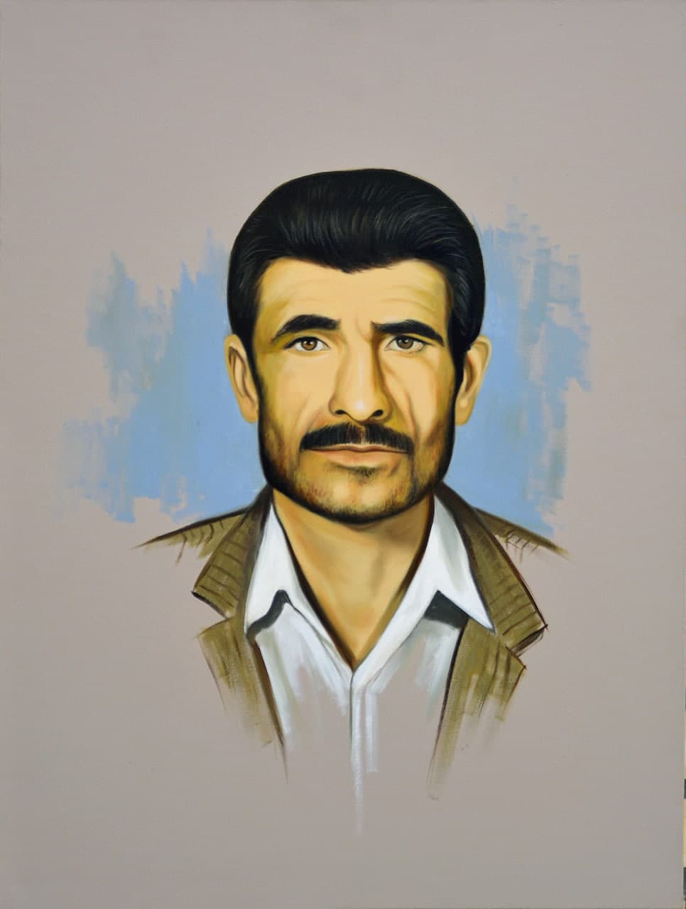 نقاشی چهره شهید علی اکرم عبدالملکی